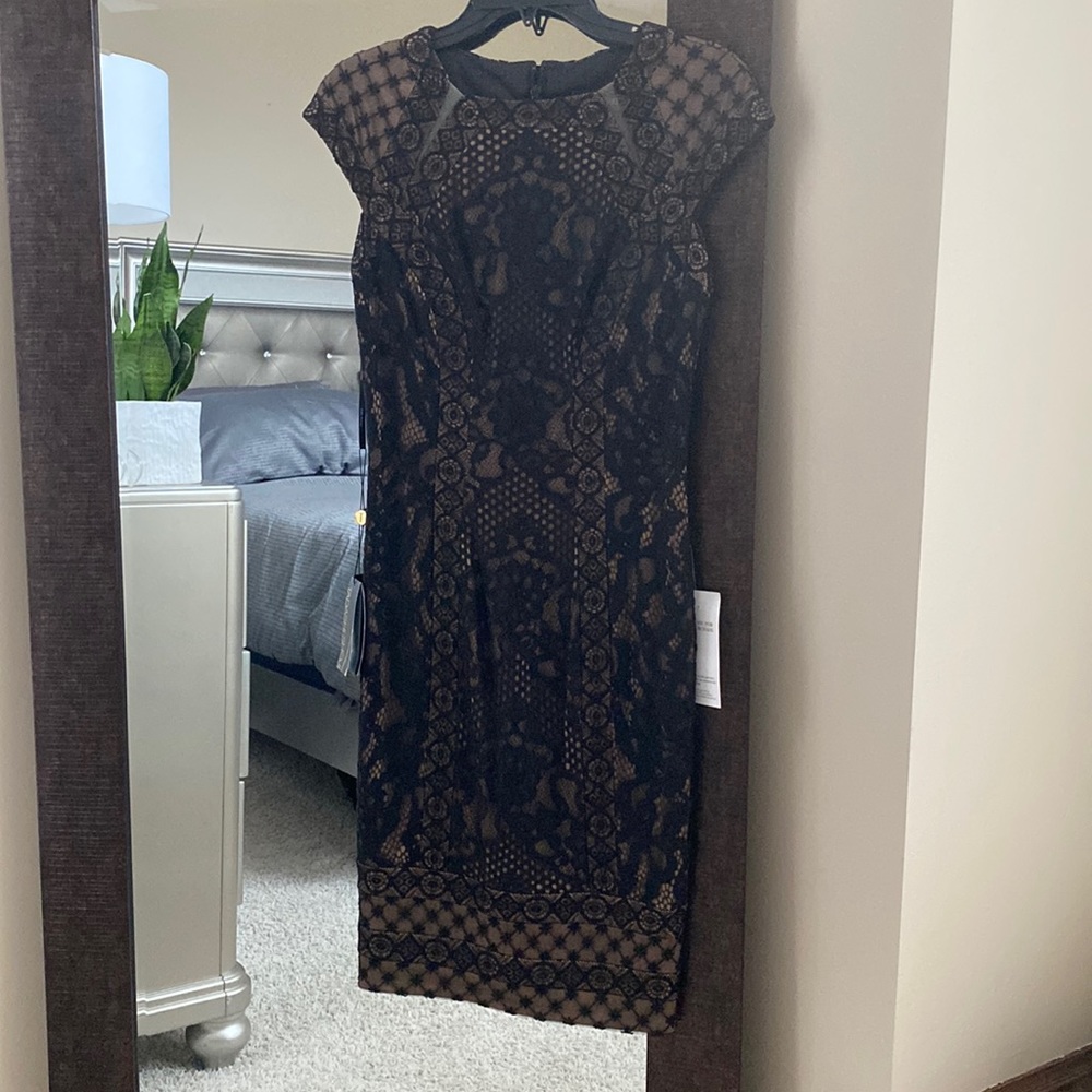 Black lace tadashi shoji dress